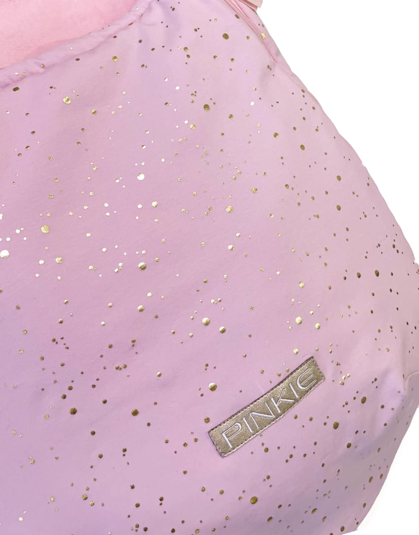 PINKIE Dünner Fußsack Shine Gold Pink 0-12 Monate
