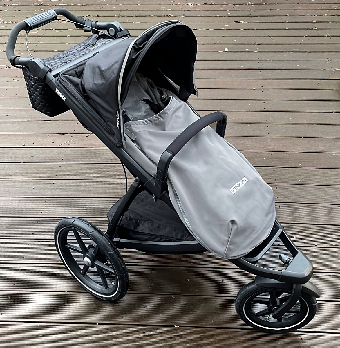 Dünner Fußsack Pinkie Softshell Grey/Black