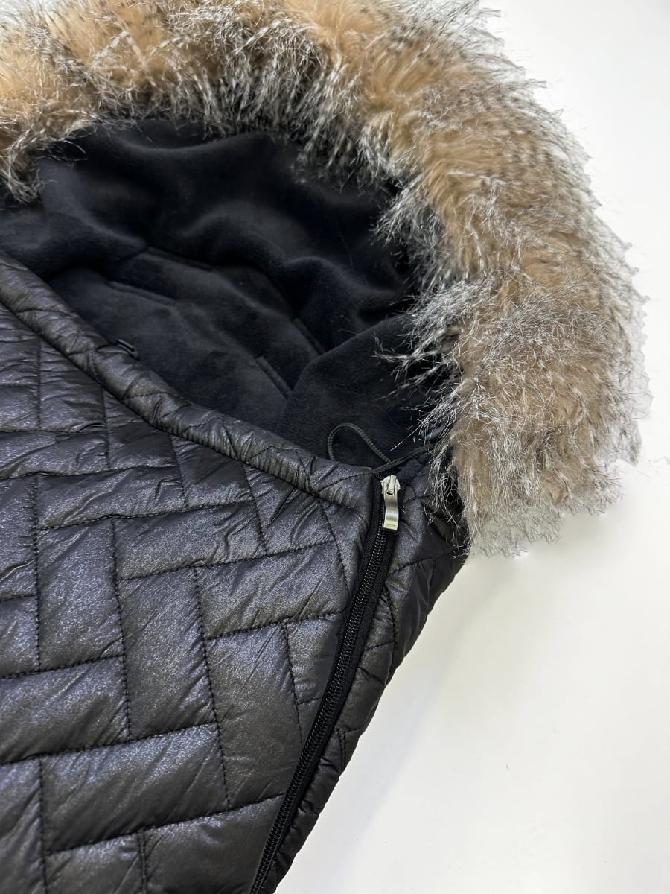 PINKIE Winterfußsack Zig Zag mit Pelzkragen