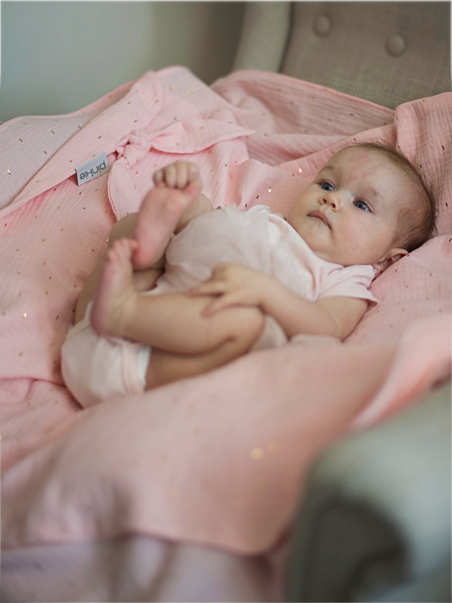 Große Mullwindel Pinkie Muslin Light Pink