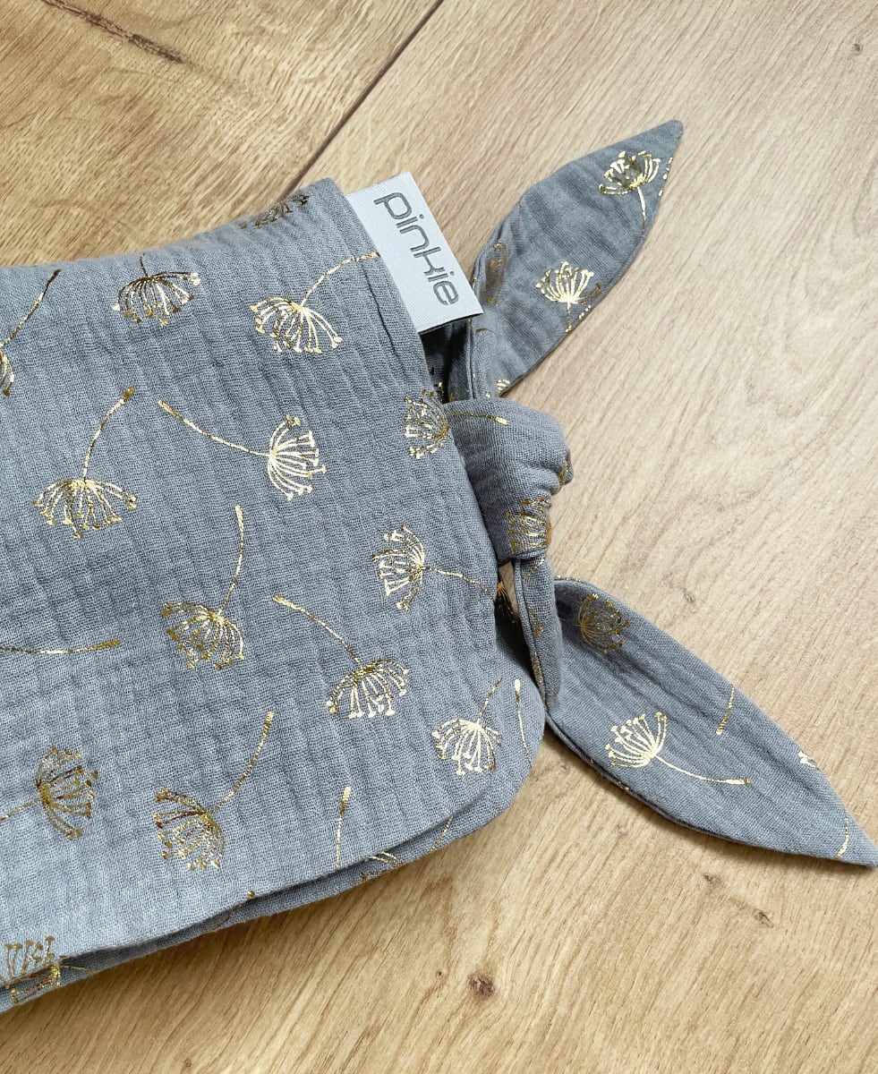 PINKIE Sommerdecke Muslin Flower Grey