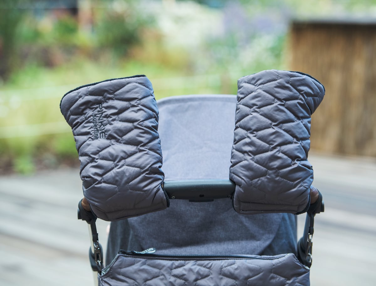 PINKIE Daunen Kinderwagenhadschuhe Superfine dark grey