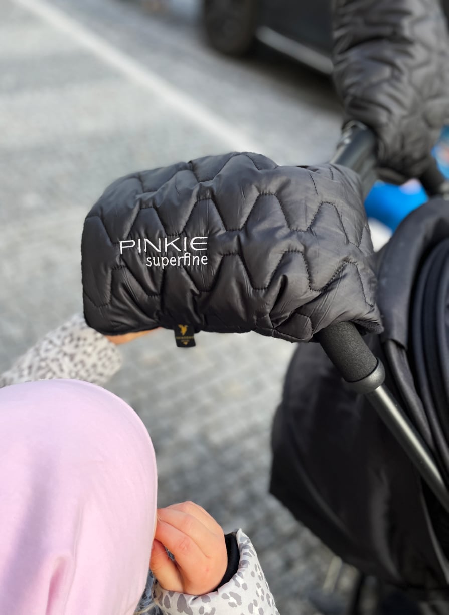 PINKIE Daunen Kinderwagenhadschuhe Superfine Black