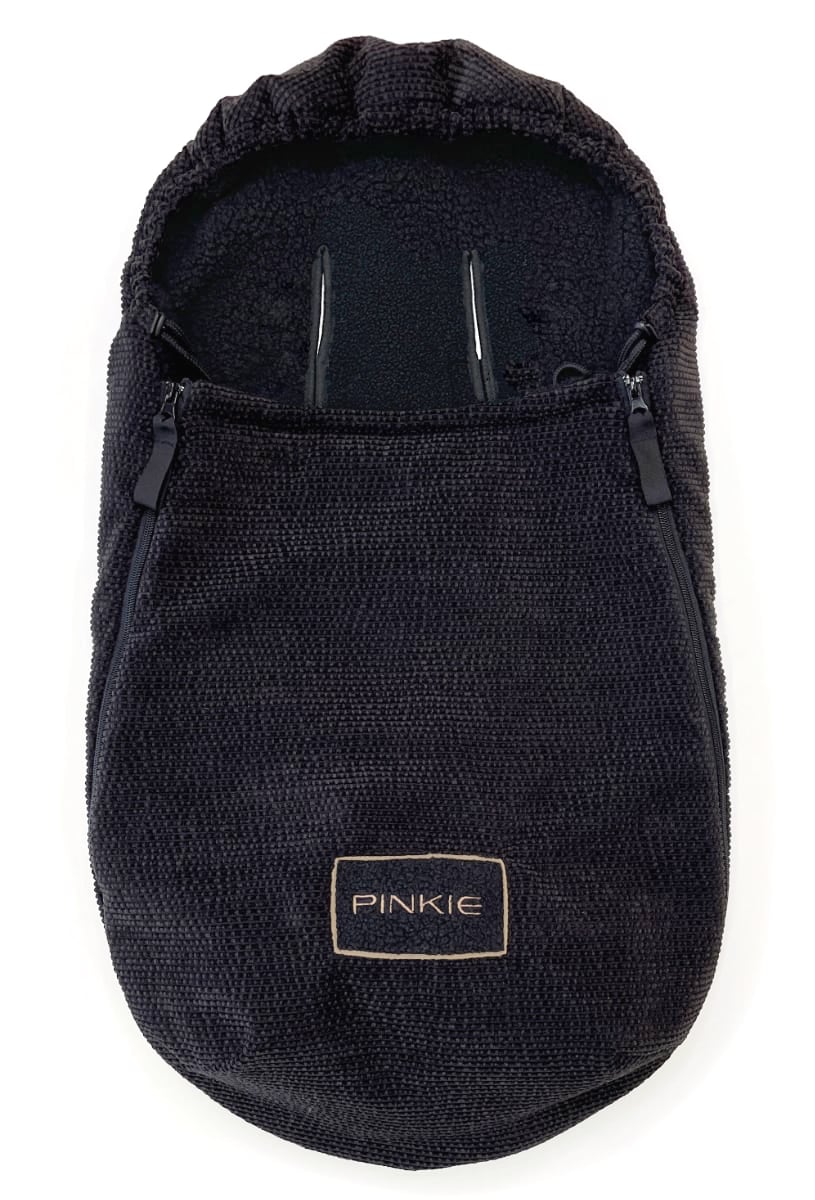 Fußsack Pinkie Fur Teddy Black 0-12 Monate