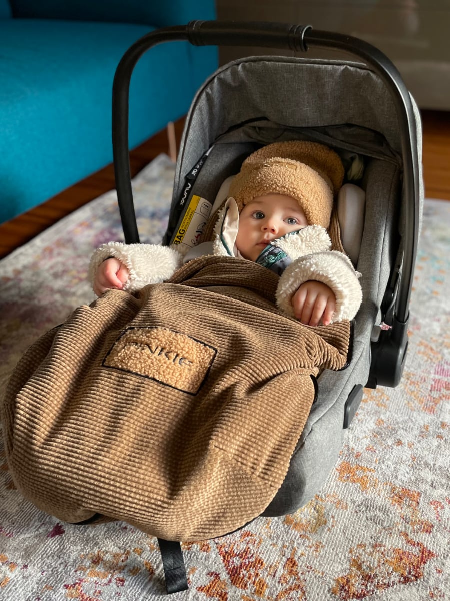 Fußsack Pinkie Fur Teddy Brown 0-12 Monate