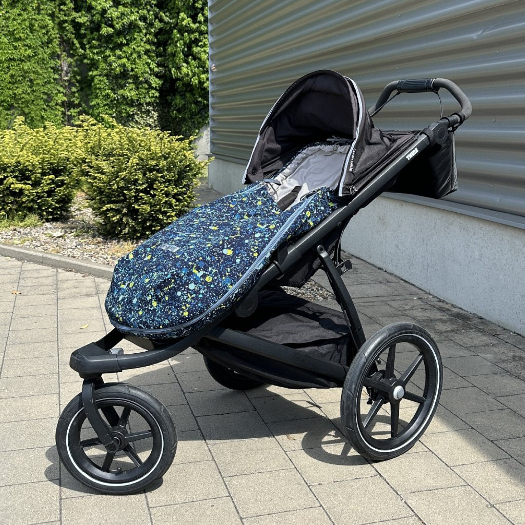 PINKIE Dünner Fußsack Spot Neon Blue BIO
