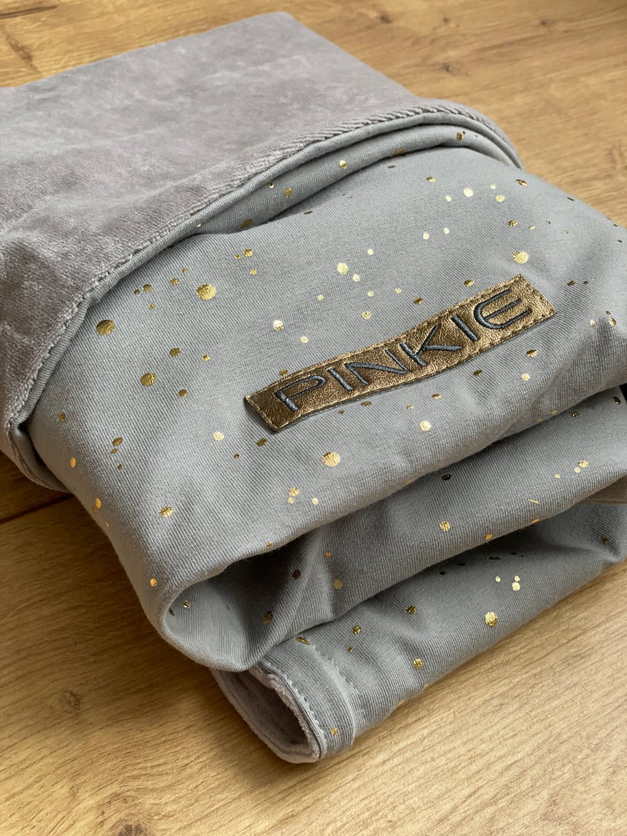 PINKIE Zubindbare Decke Shine Gold Grey
