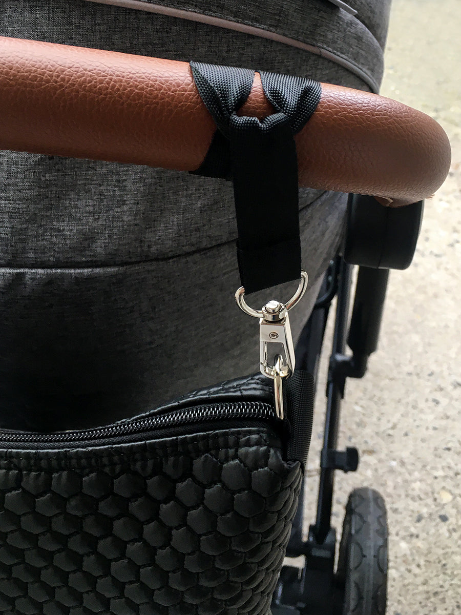 PINKIE Befestigungshaken für Kinderwagen und Buggy grau