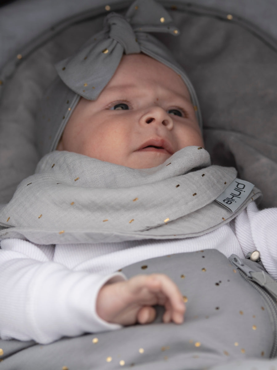 PINKIE Dünner Fußsack Shine Gold Grey