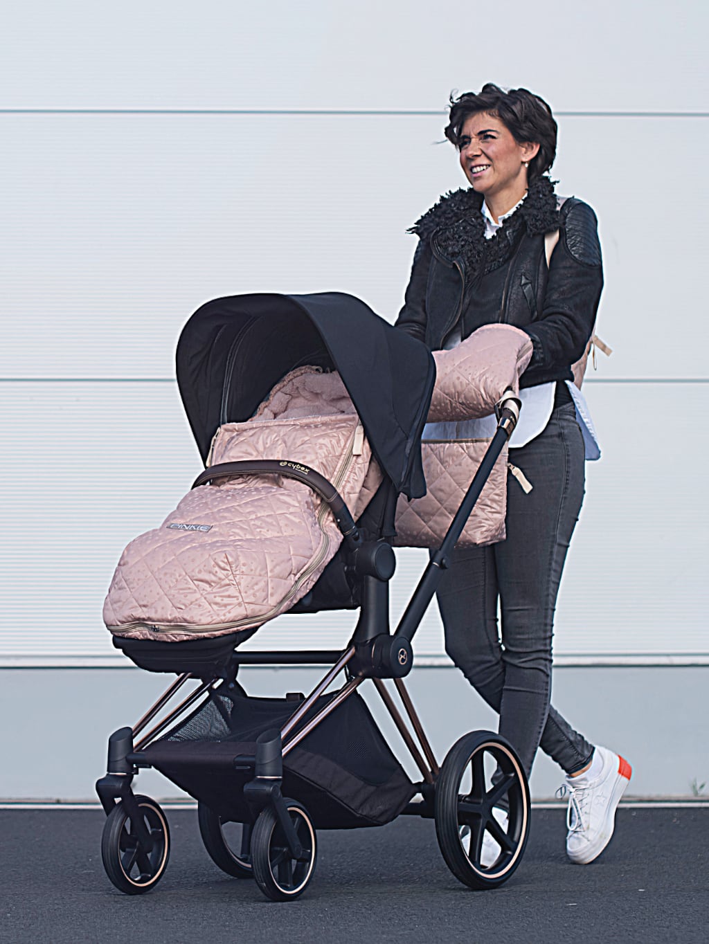 PINKIE Dünner Fußsack Soft Pink Dots