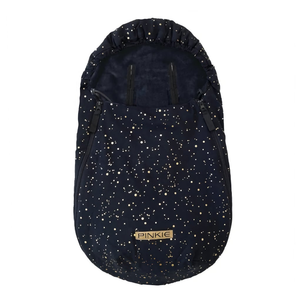 PINKIE Dünner Fußsack Shine Gold Black 0-12 Monate