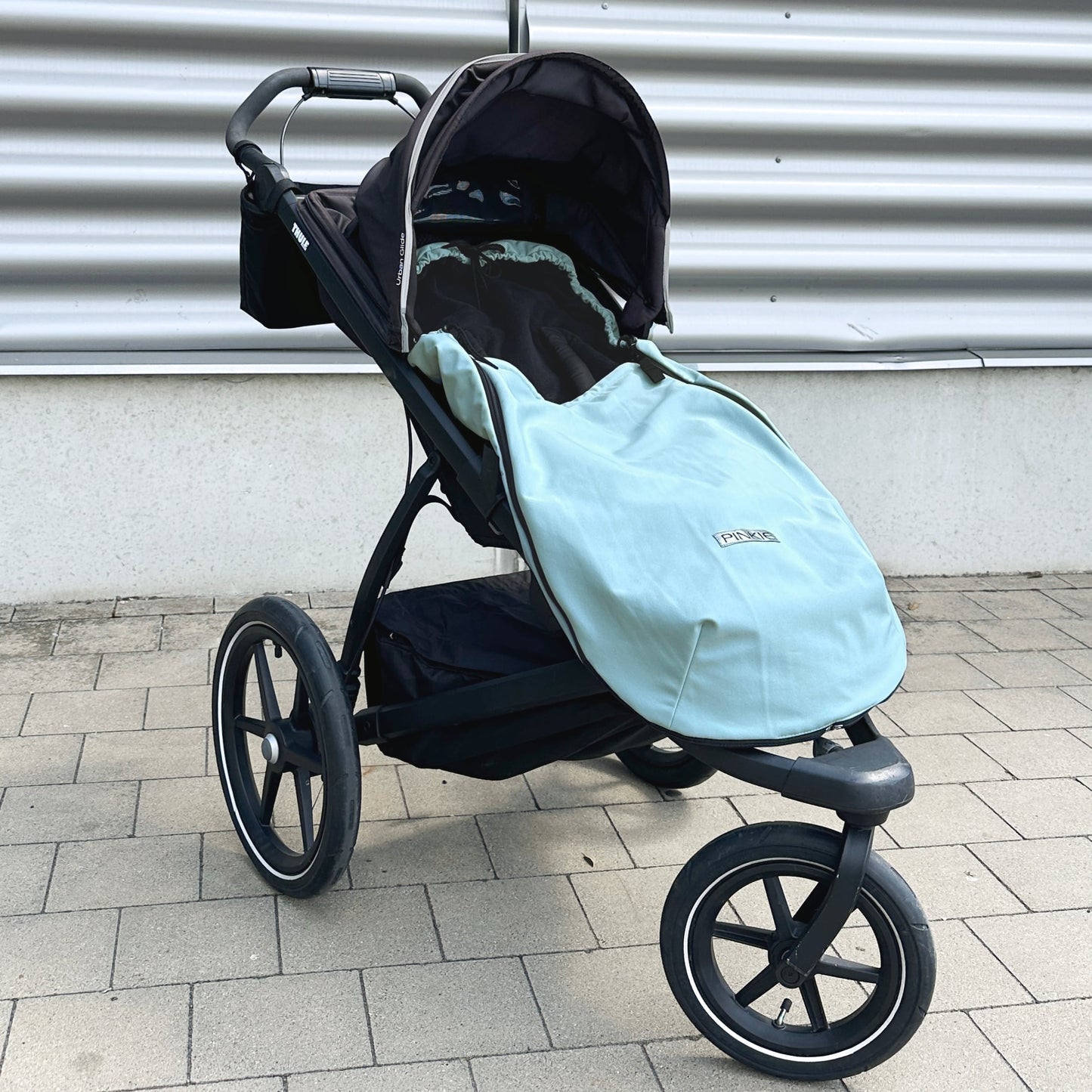 Dünner Fußsack Pinkie Softshell Light Blue