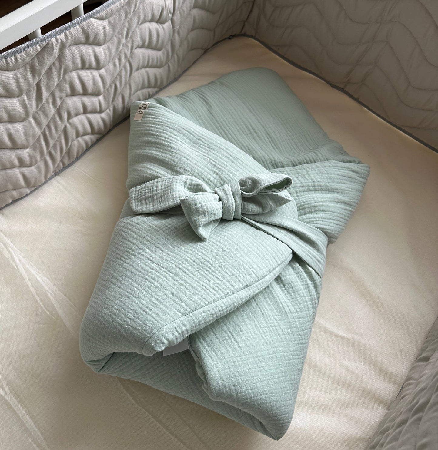 Einschlagdecke Bellou Muslin Mint BIO Baumwolle
