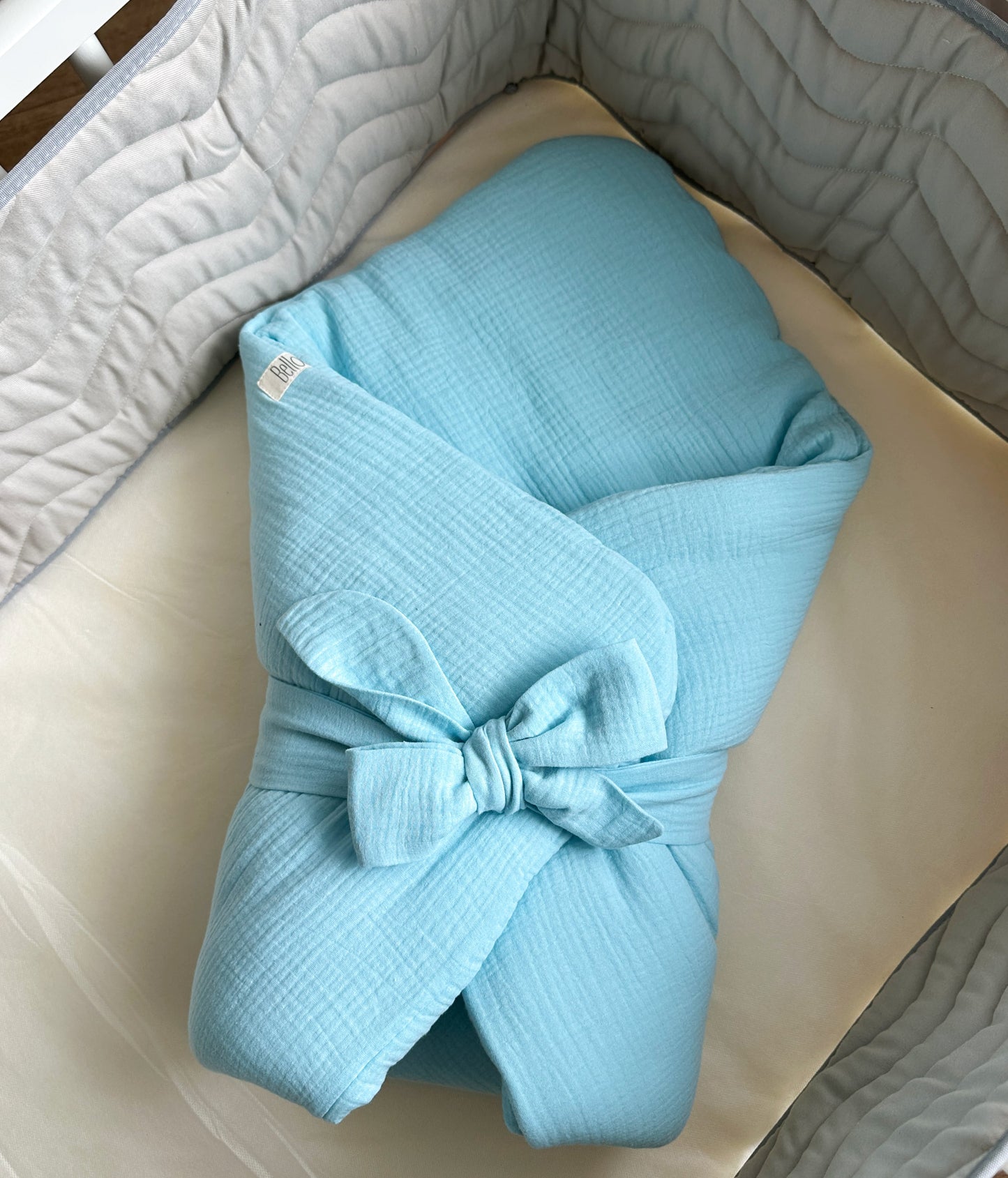 Einschlagdecke Bellou Simple Turquoise BIO Baumwolle
