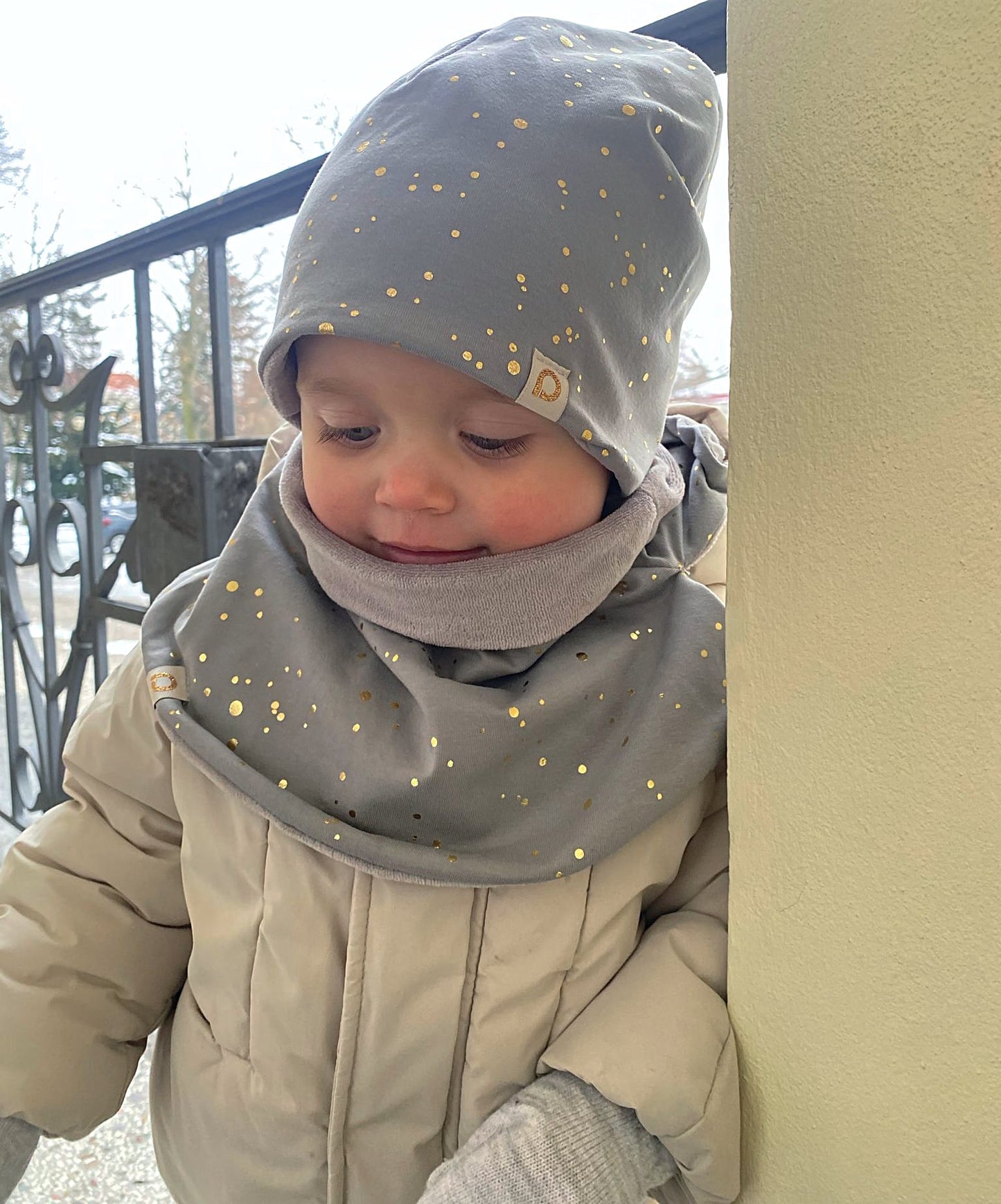 PINKIE Mütze Shine Gold Grey