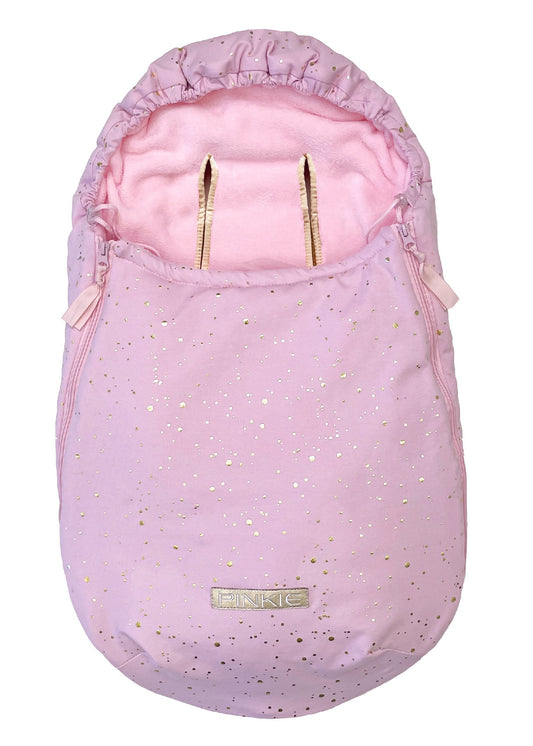 PINKIE Dünner Fußsack Shine Gold Pink 0-12 Monate