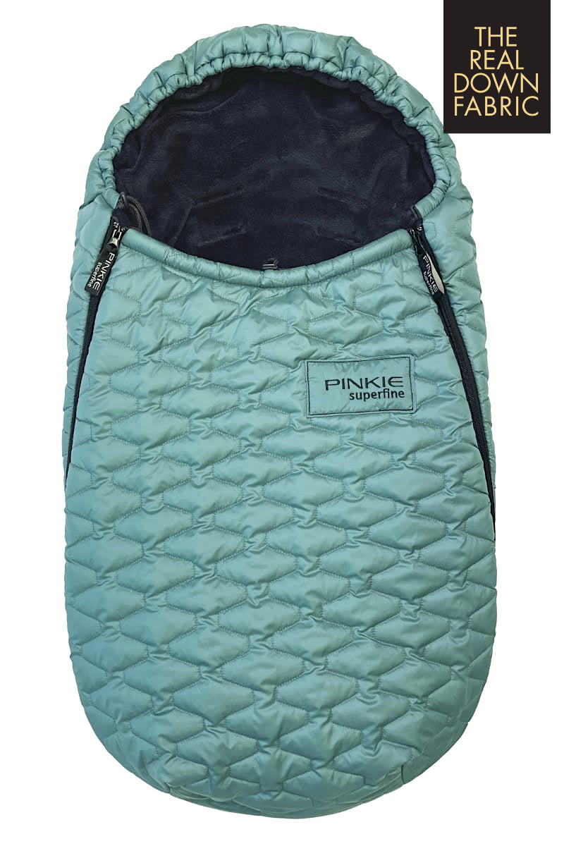 PINKIE Daunen Winterfußsack Superfine Old Green  0-12 Monate