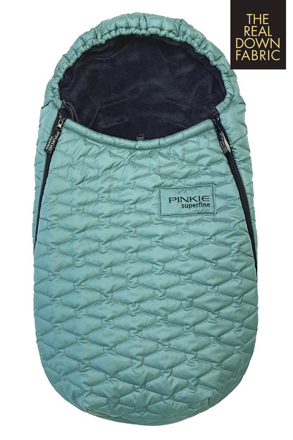 PINKIE Daunen Winterfußsack Superfine Old Green  0-12 Monate