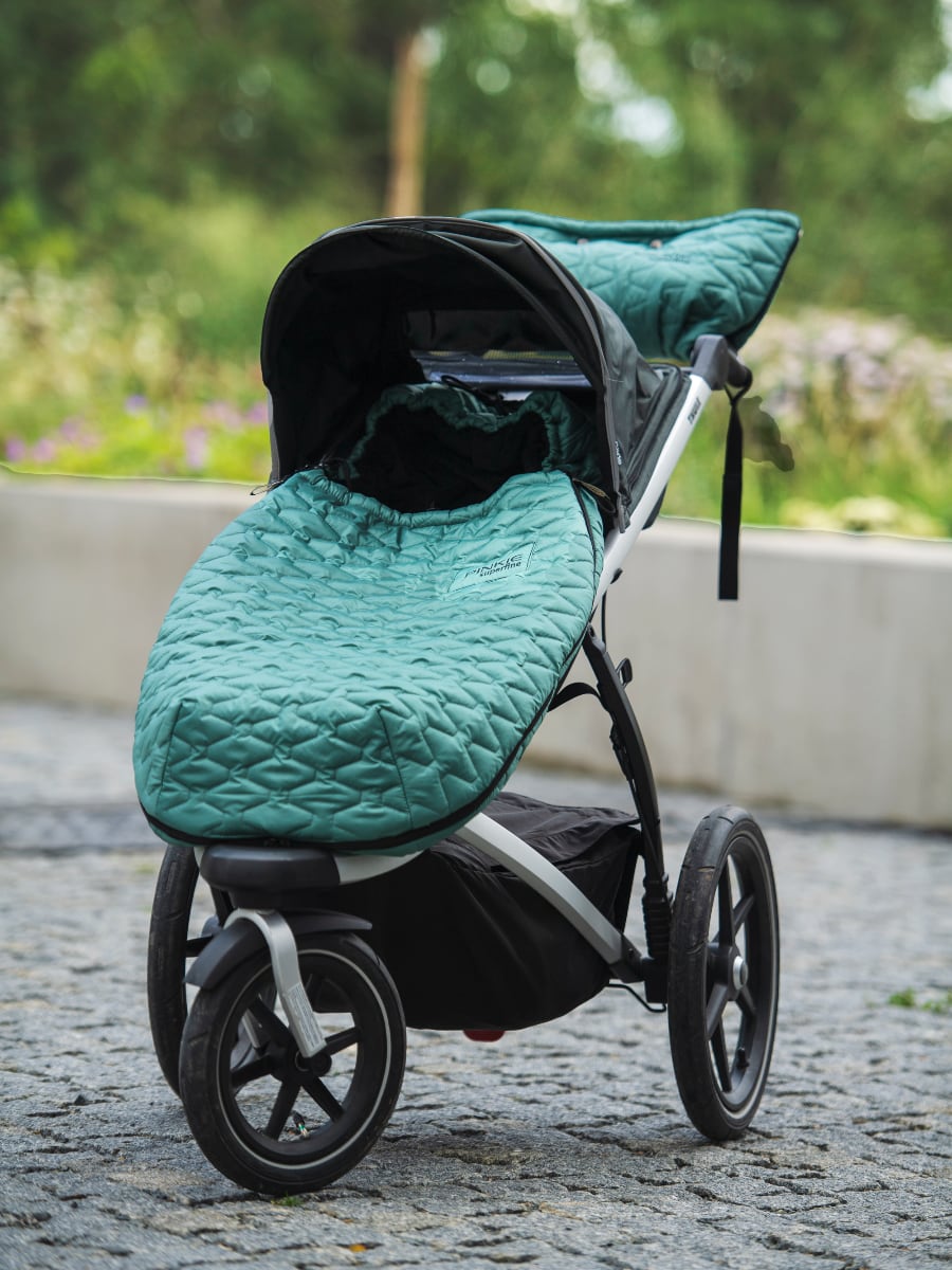 PINKIE Daunen Winterfußsack  Superfine Old Green