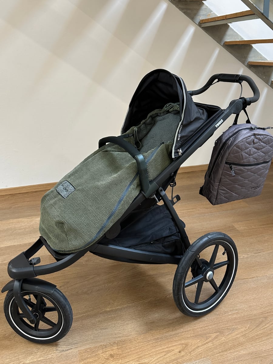 Dünner Fußsack Pinkie Fur Teddy Green