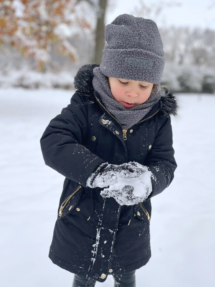 PINKIE Mütze Label Teddy Grey