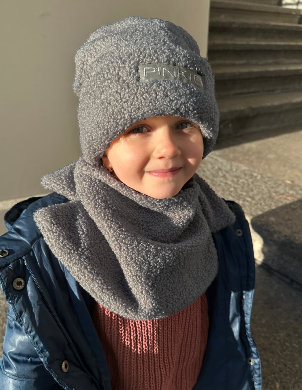 PINKIE Mütze Label Teddy Grey