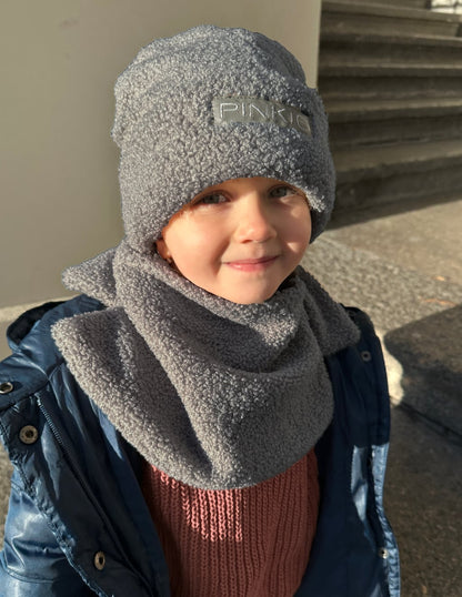 PINKIE Mütze Label Teddy Grey