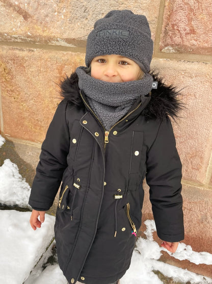 PINKIE Mütze Label Teddy Grey