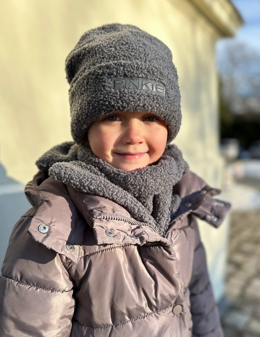 PINKIE Mütze Label Teddy Grey