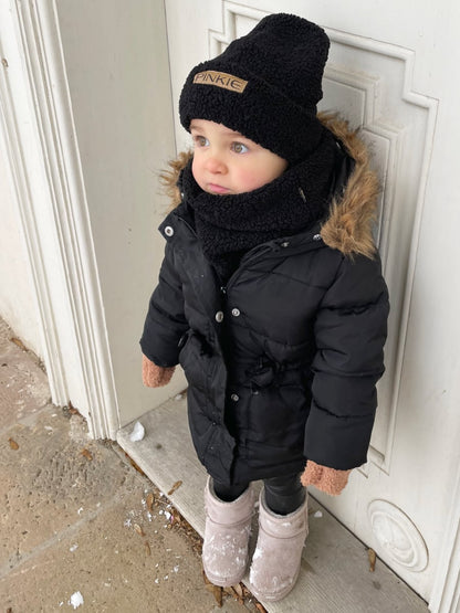 PINKIE Mütze Label Teddy Black