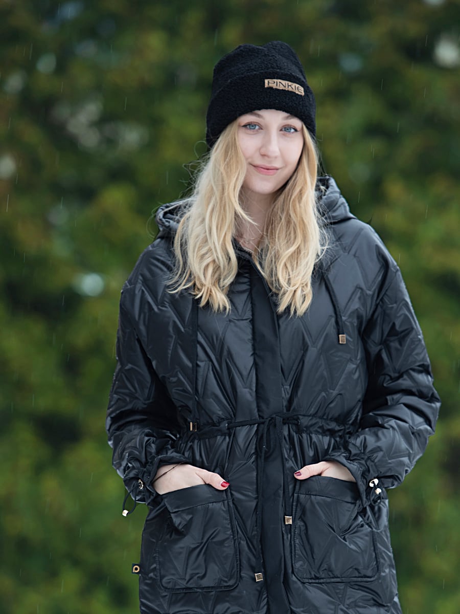 PINKIE Mütze Label Teddy Black