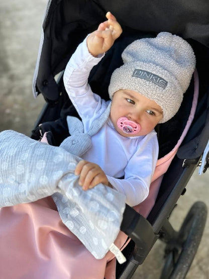 PINKIE Mütze Label Teddy Light Grey