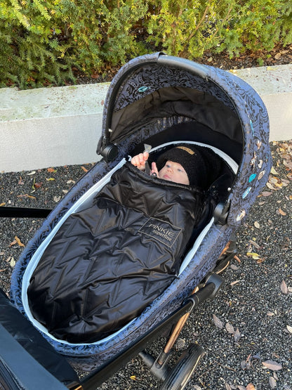PINKIE Daunen Winterfußsack  Superfine Vee Black 0-12 Monate