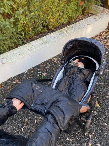 PINKIE Daunen Winterfußsack  Superfine Vee Black 0-12 Monate