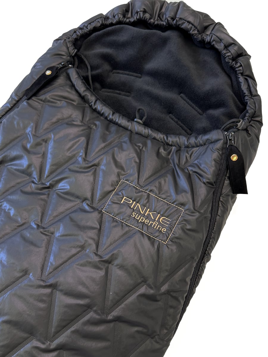 PINKIE Daunen Winterfußsack  Superfine Vee Black 0-12 Monate