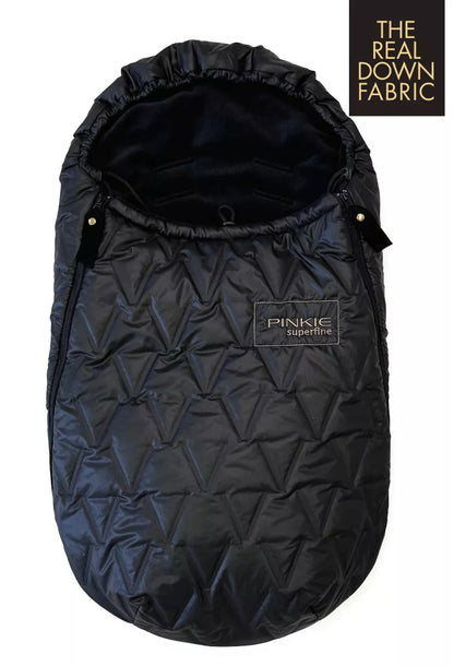 PINKIE Daunen Winterfußsack  Superfine Vee Black 0-12 Monate