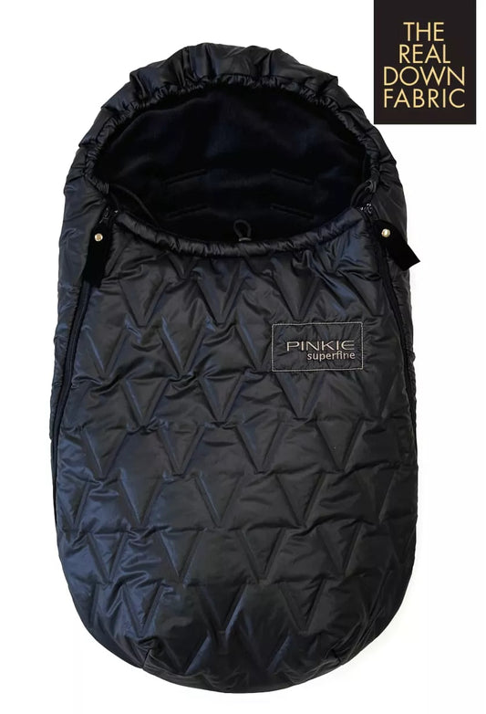 PINKIE Daunen Winterfußsack  Superfine Vee Black 0-12 Monate