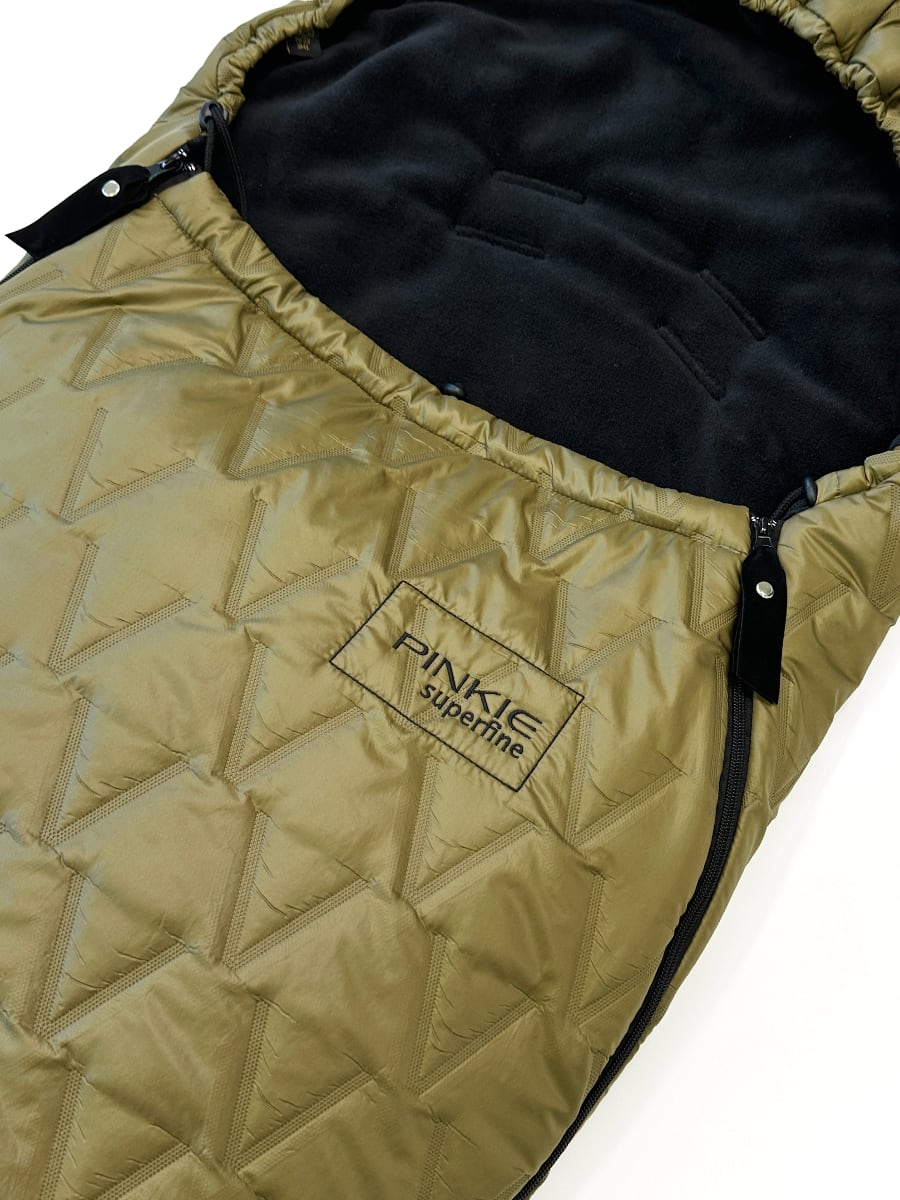 PINKIE Daunen Winterfußsack Superfine Vee Olive 0-12 Monate
