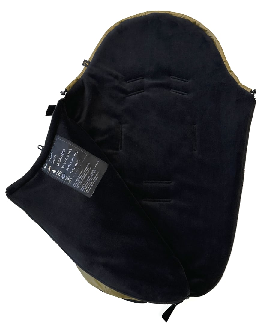 PINKIE Daunen Winterfußsack Superfine Vee Olive 0-12 Monate