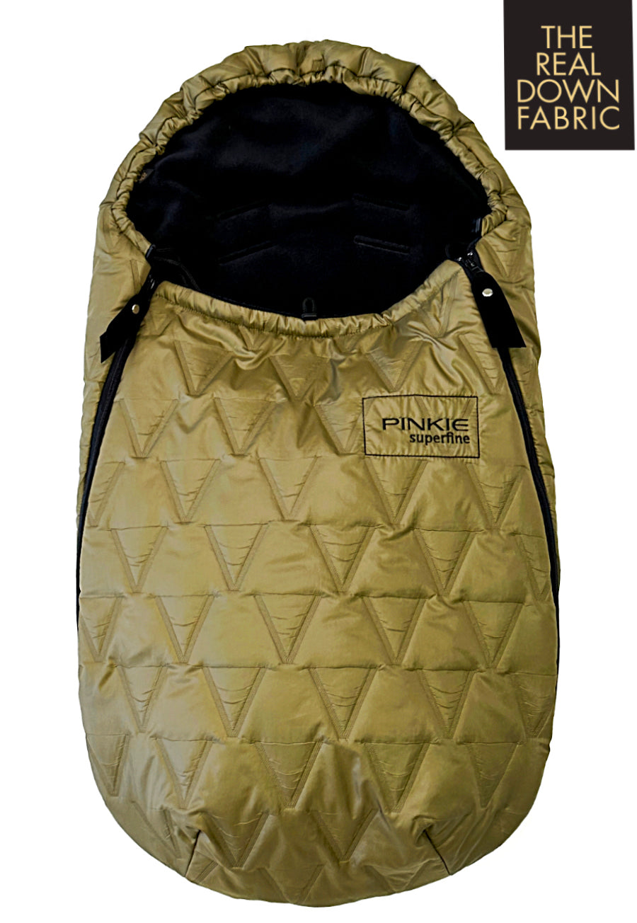 PINKIE Daunen Winterfußsack Superfine Vee Olive 0-12 Monate