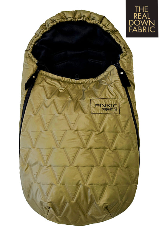 PINKIE Daunen Winterfußsack Superfine Vee Olive 0-12 Monate