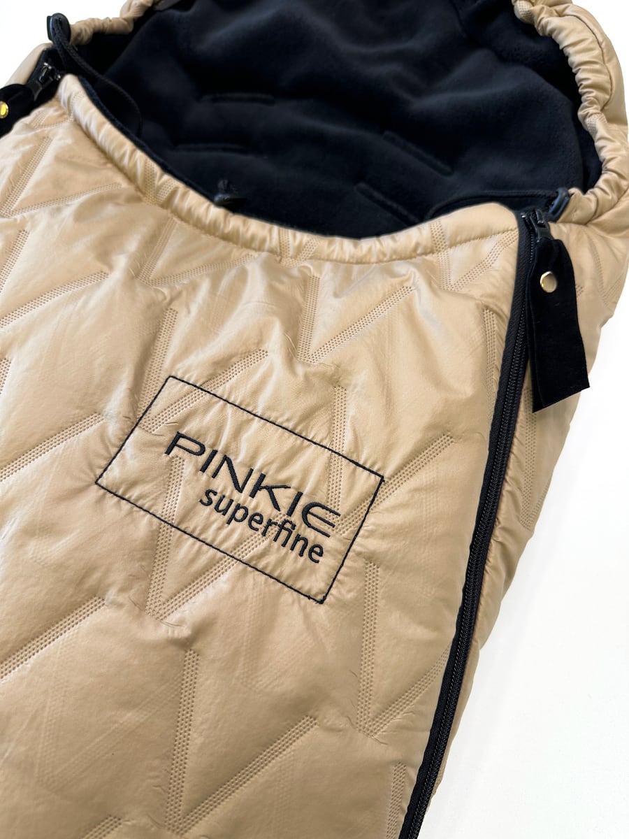 PINKIE Daunen Winterfußsack Superfine Vee Sand 0-12 Monate