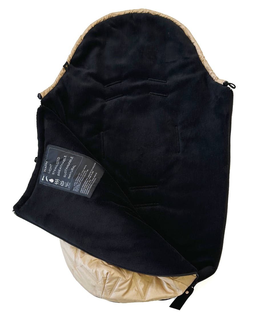 PINKIE Daunen Winterfußsack Superfine Vee Sand 0-12 Monate