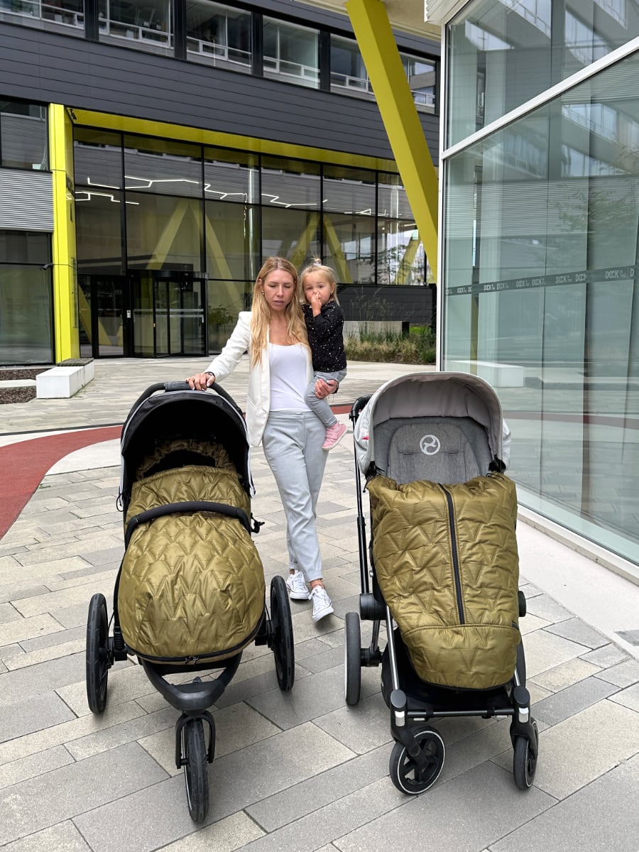 PINKIE Daunen Winterfußsack Superfine Vee Olive