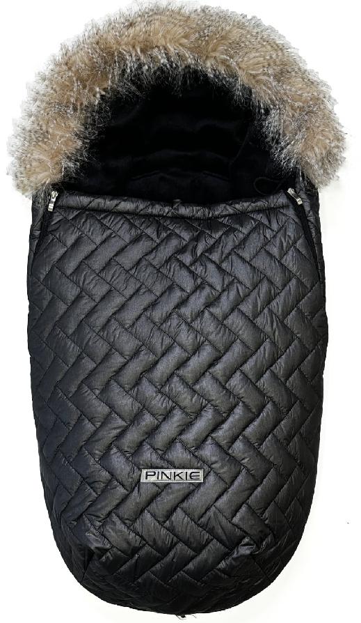 PINKIE Winterfußsack  Zig Zag mit Pelzkragen