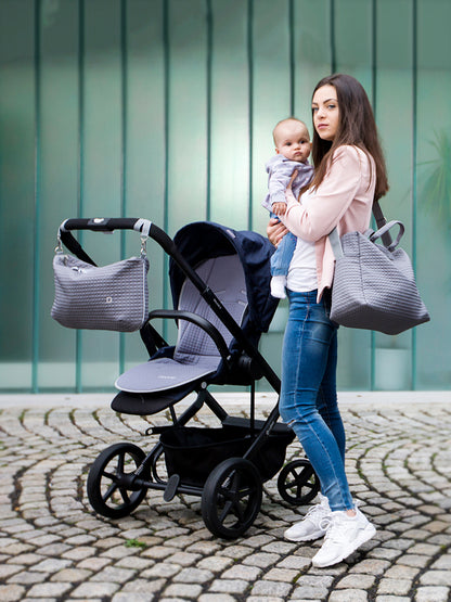 PINKIE Wickeltasche Small Grey Comb M
