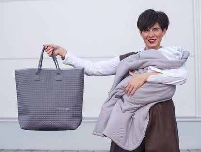 PINKIE Shopper Tasche Small Grey Comb