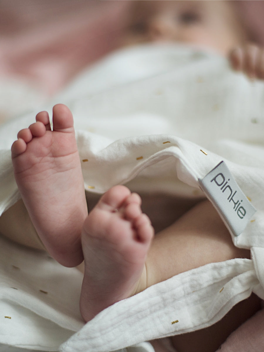 Große Mullwindel Pinkie Muslin White