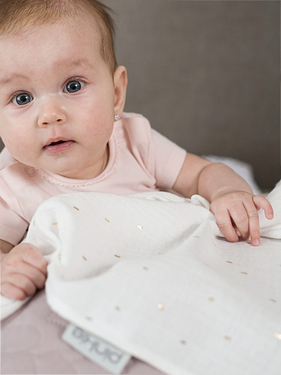 Große Mullwindel Pinkie Muslin White