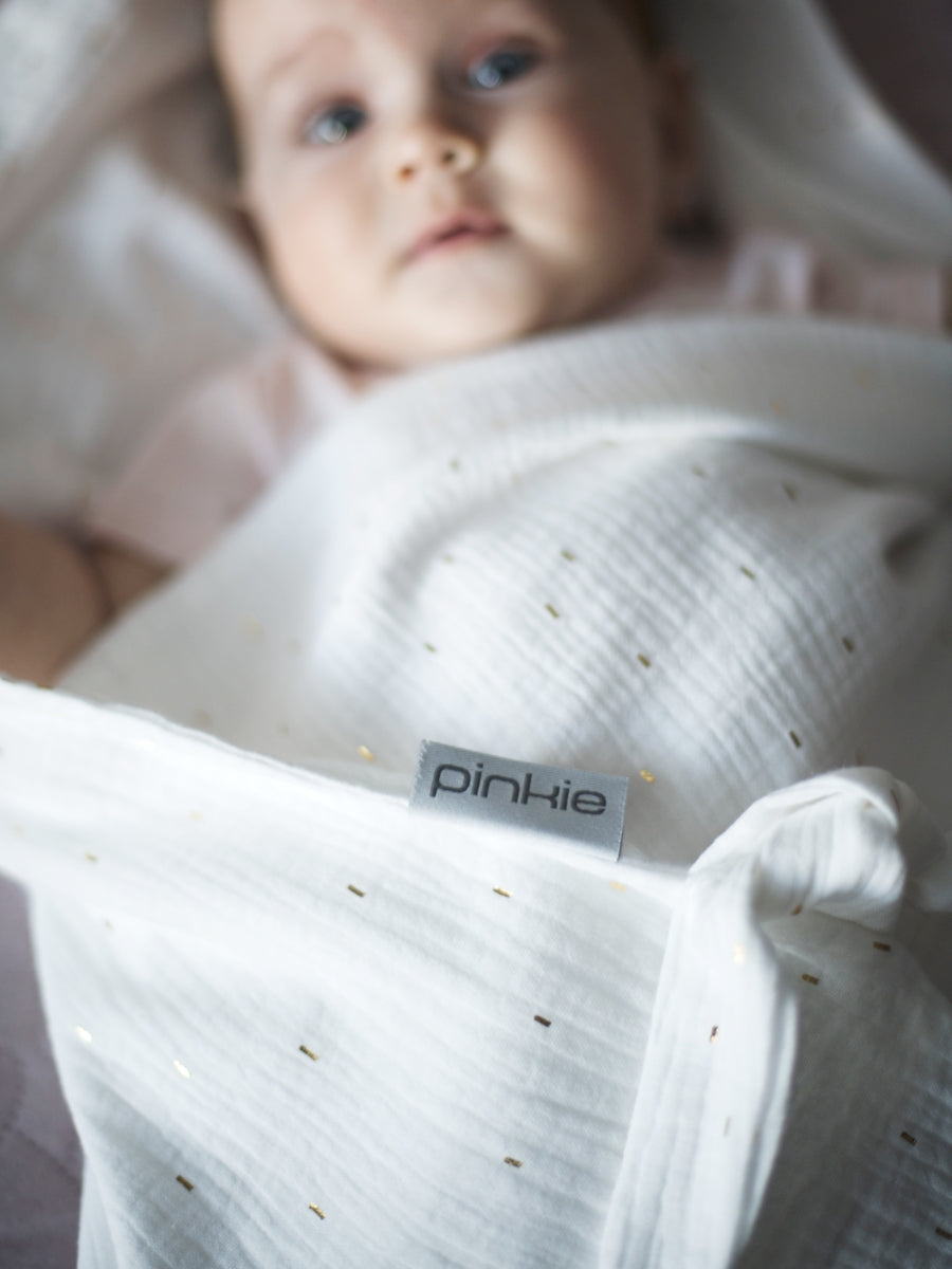 Große Mullwindel Pinkie Muslin White